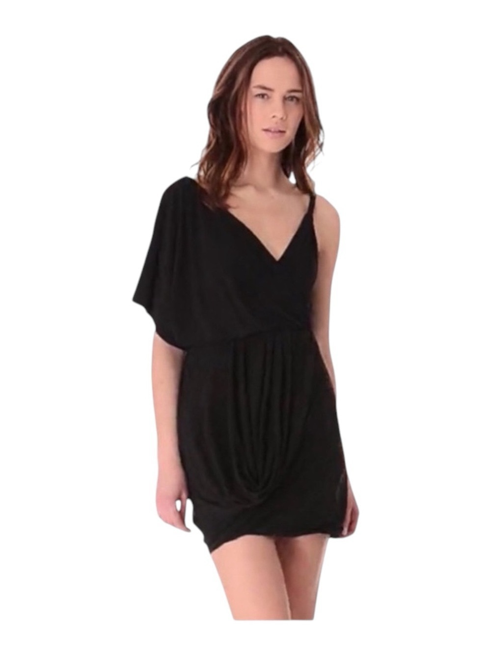new T-Bags [MISA] ♛ Asymmetrical Draped Bubble Cocktail Mini LBD Dress ♛ Black - Picture 10 of 16